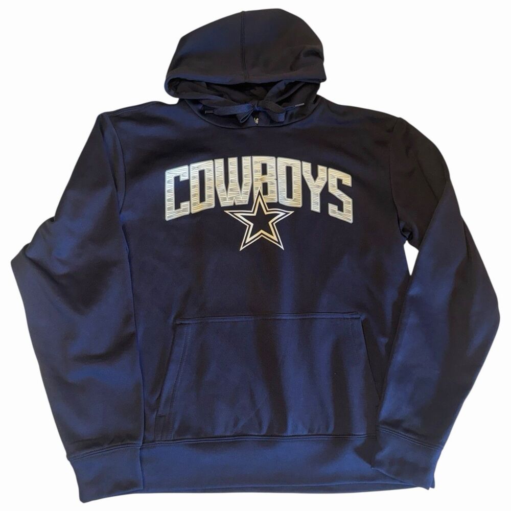 Dallas Cowboys NFL Hoodie Pullover Mens Small Navy Graphic Sweatshirt 🏈